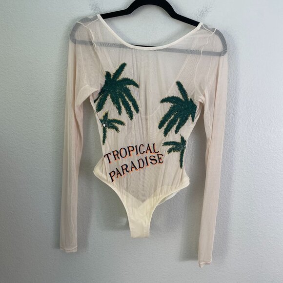 NEW Maaji Womens Medium Tropical Paradise Sheer One Piece Swimsuit - Picture 2 of 13